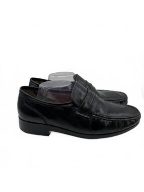 French Shriner Concord Men Loafer Dress Shoes 11 W Black Leather